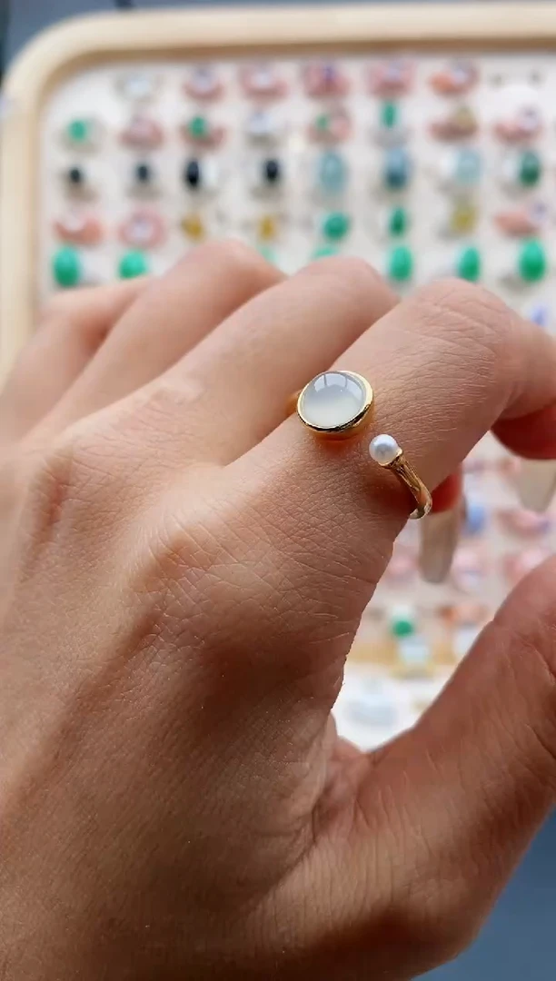 【闪购商品】翡翠戒指银S925镶嵌缅甸天然A货翡翠333  4+6