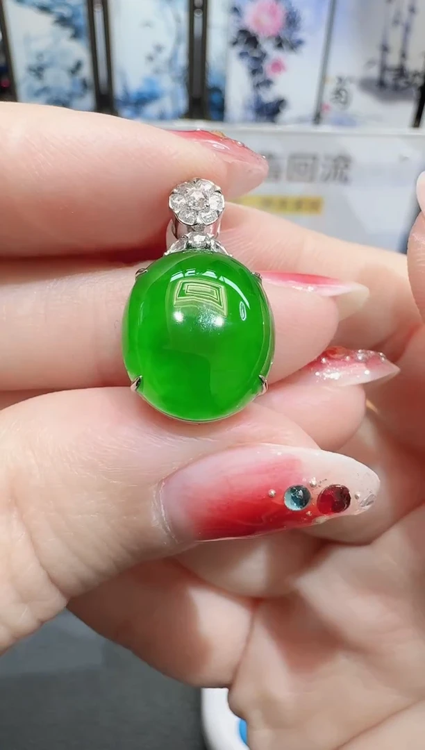 18K金镶嵌戒指翡翠情*.寄售回流，24小时鉴赏期