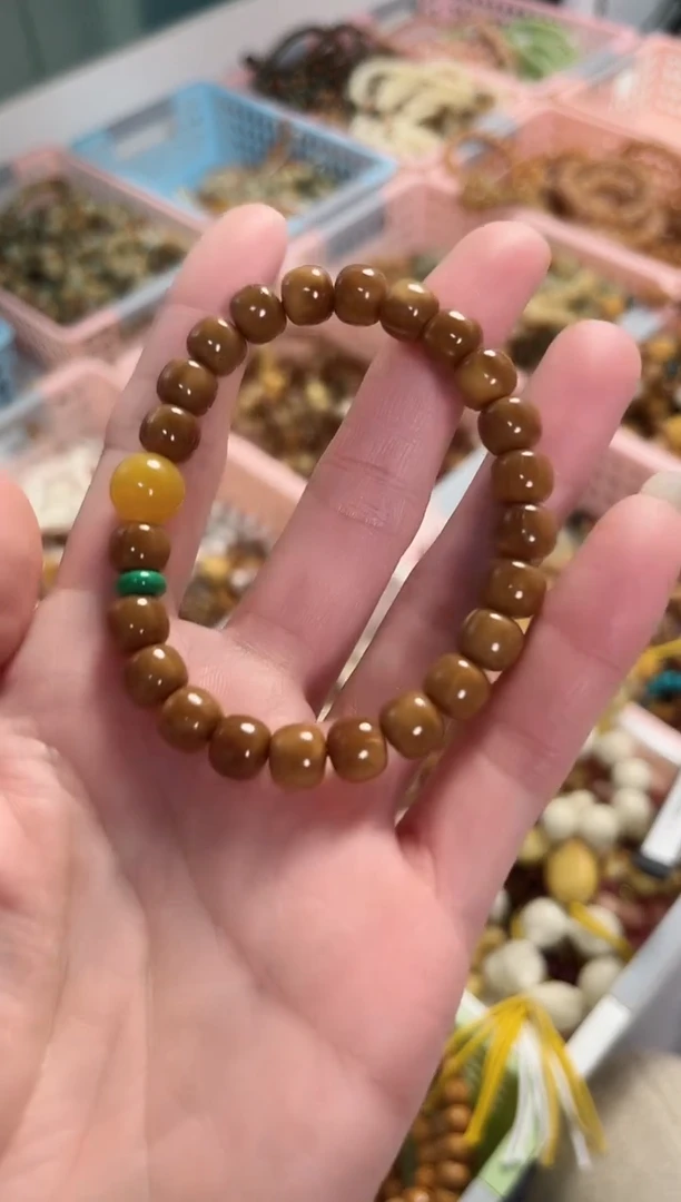 【闪购商品】石英质玉（黄龙玉）手链未镶嵌库克搭配黄龙玉8mm