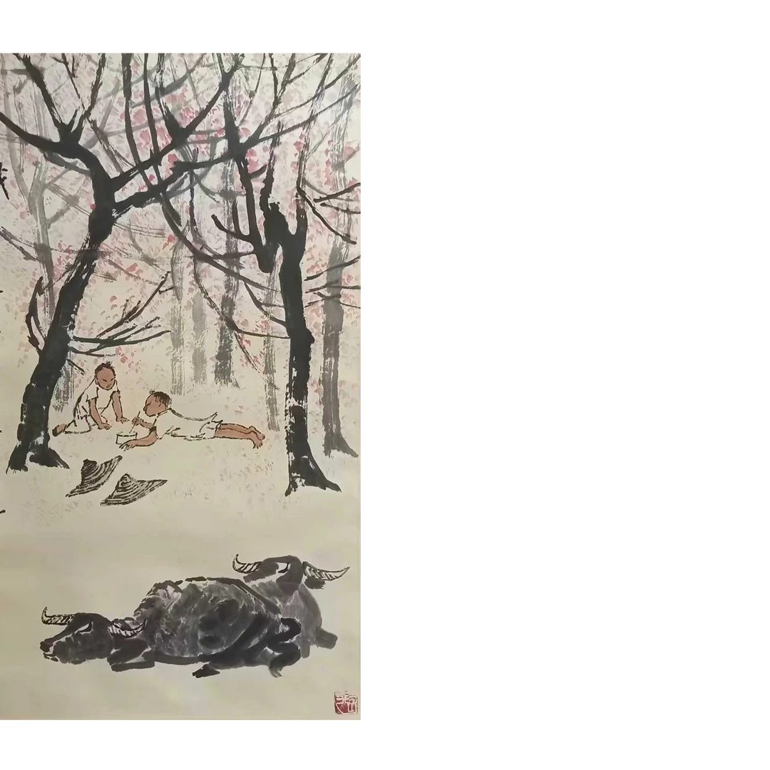 【辽拍】V250709-2-564《牧牛图》（4.3平尺)  纸本镜片  DD3