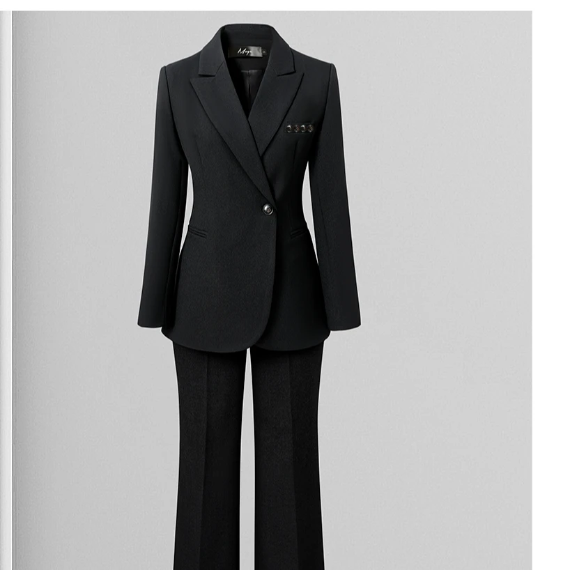 X5039正装女职业套装高级感轻职场黑色西装外套通勤面试西服气质Z