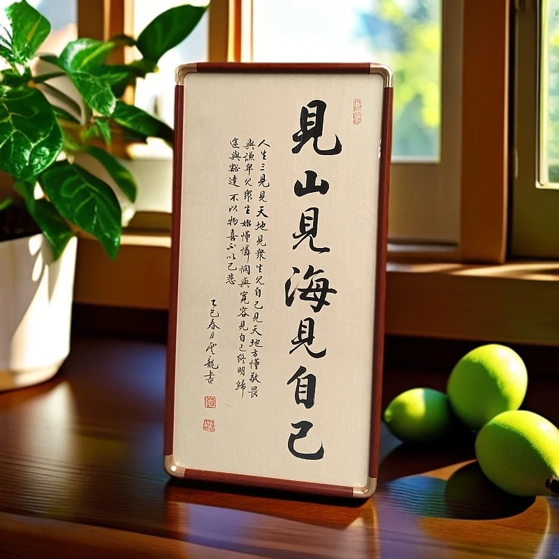 《见山见海见自己》33X66书法作品 家居美学挂画