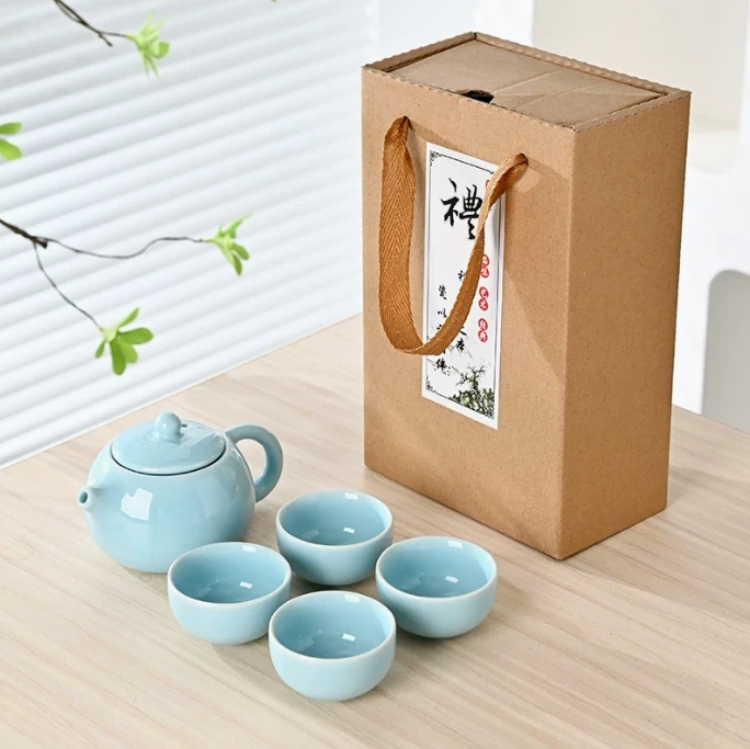 当代 093陶瓷功夫茶具小套装礼盒装茶壶茶杯开业节日商务伴手礼