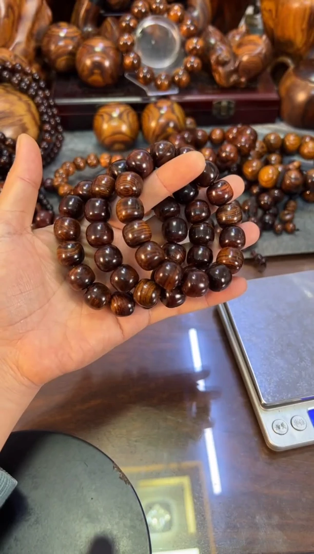 【闪购商品】黄花梨/降香黄檀手串/手链海南黄花梨1415老型桶珠手串