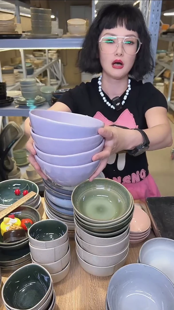 瓷413外贸尾货高温釉下彩陶瓷餐具默认微瑕