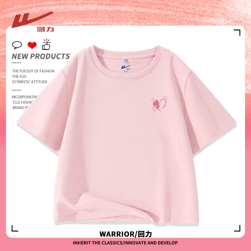 Warrior/回力甜美风短款印花T恤学生2025春夏新款设计感小众甜辣