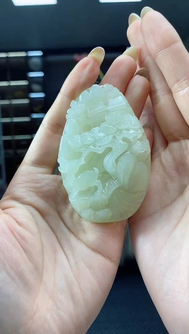 【闪购商品】和田玉颈饰未镶嵌山水手把件清货4
