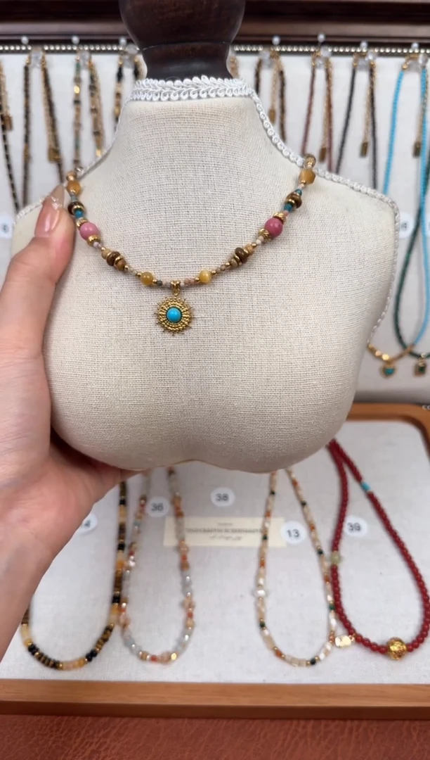 项链钛钢石英质玉阿拉善