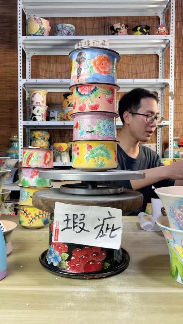 【闪购商品】摆件013陶花岛多肉陶瓷花盆罐——微瑕