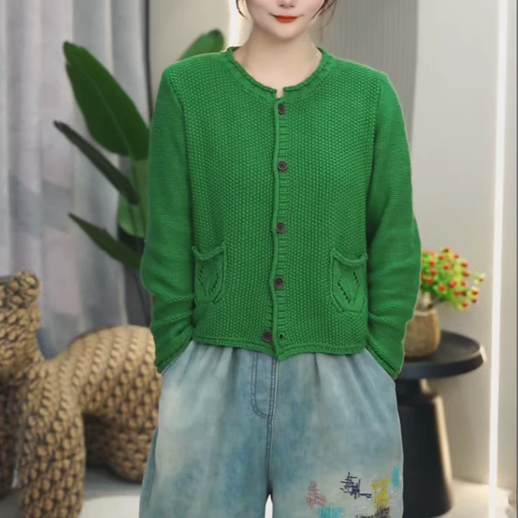 2025春季2614款圆领重工时尚针织开衫