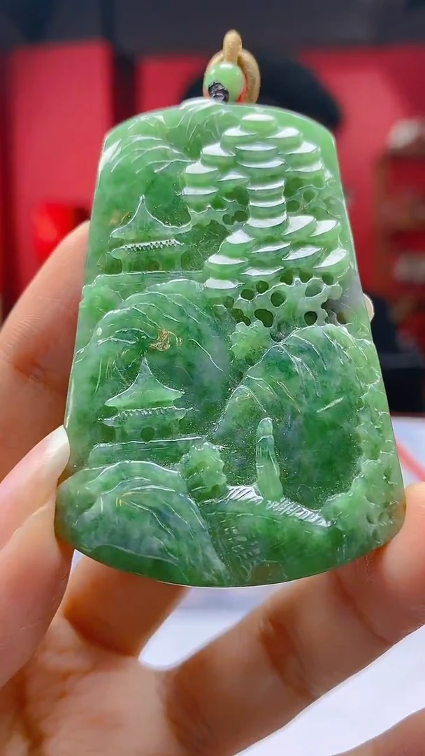 未镶嵌定制翡翠KK翡翠毛货吊坠-9