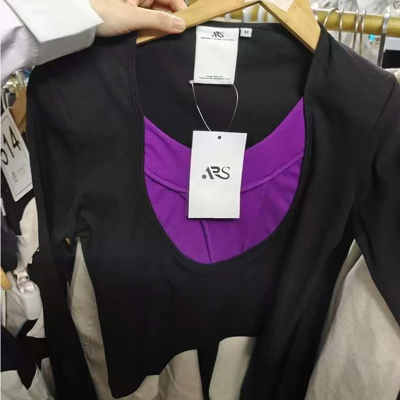 C拼接紫色辣上衣0322