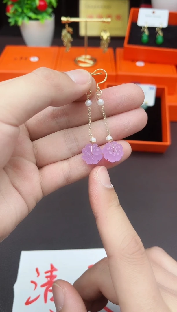 【闪购商品】玛瑙/玉髓耳饰银S925镶嵌504000