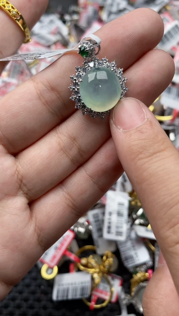 【闪购商品】翡翠戒指银S925镶嵌99999---6