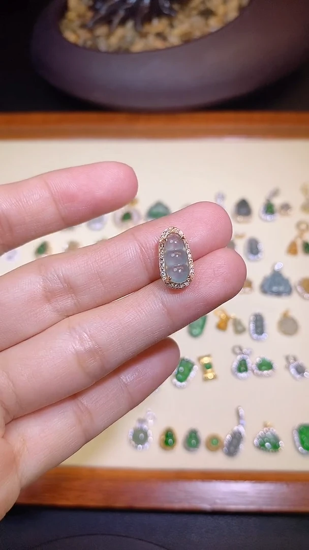 吊坠(不含链)银S925镶嵌翡翠1