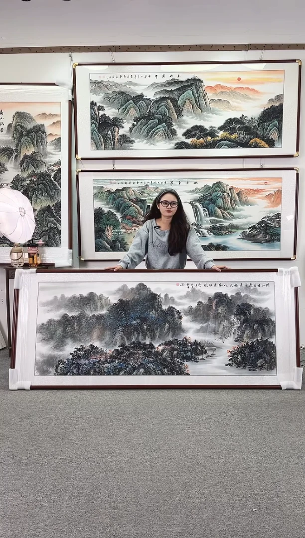 国画纯手绘208x86得山水自然