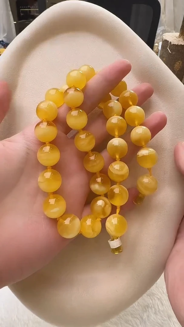 琥珀颈饰未镶嵌项链
