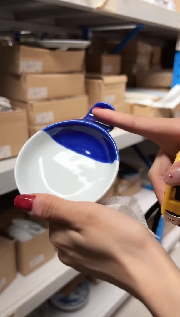 陶瓷D）ハンディ掛分け小皿　瑠璃