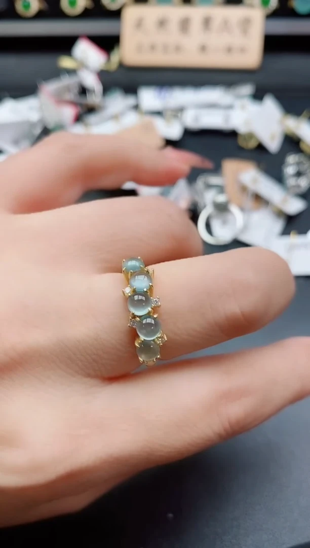 银S925镶嵌戒指翡翠1