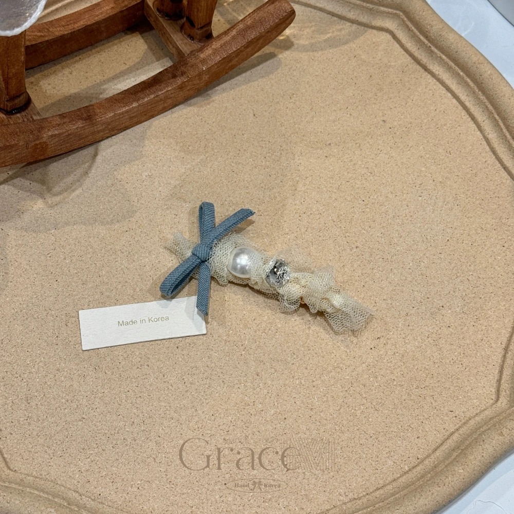 「蕾丝系列-蓝雾」韩国25春夏刘海夹侧边夹顶夹鸭嘴夹