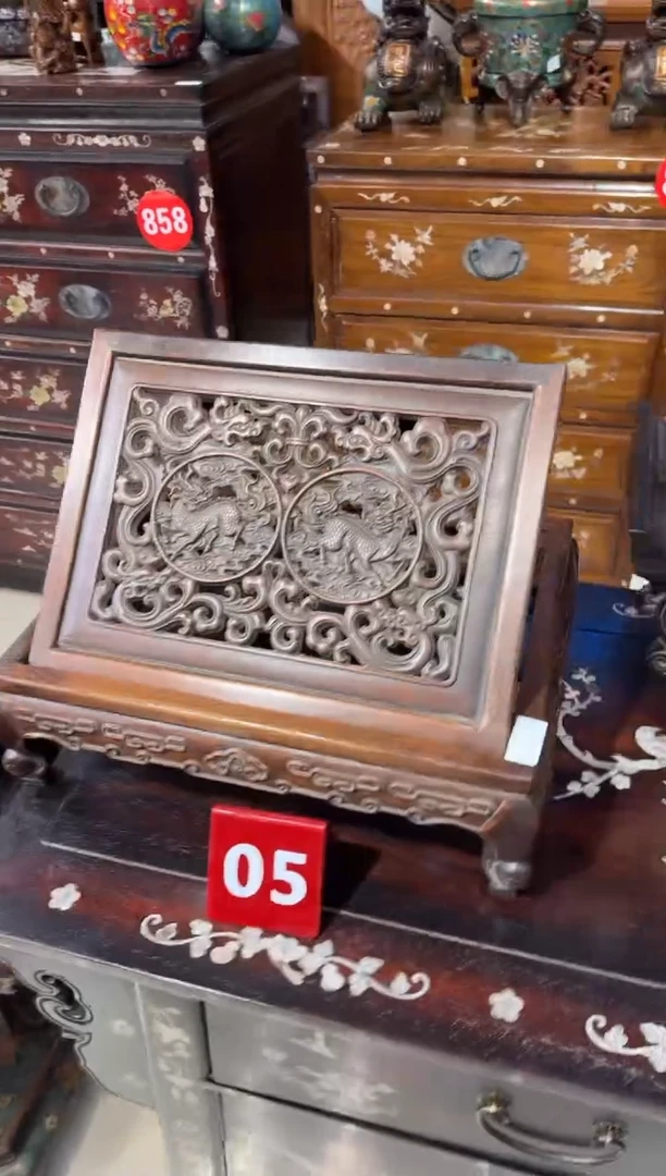 木黄花梨双麒麟书架698.88888