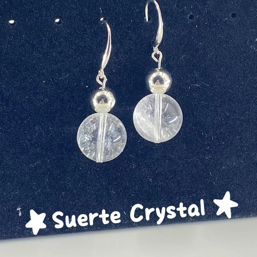 「白晶坠星」透明白阿塞水晶耳钩女款简约百搭长款气质耳饰