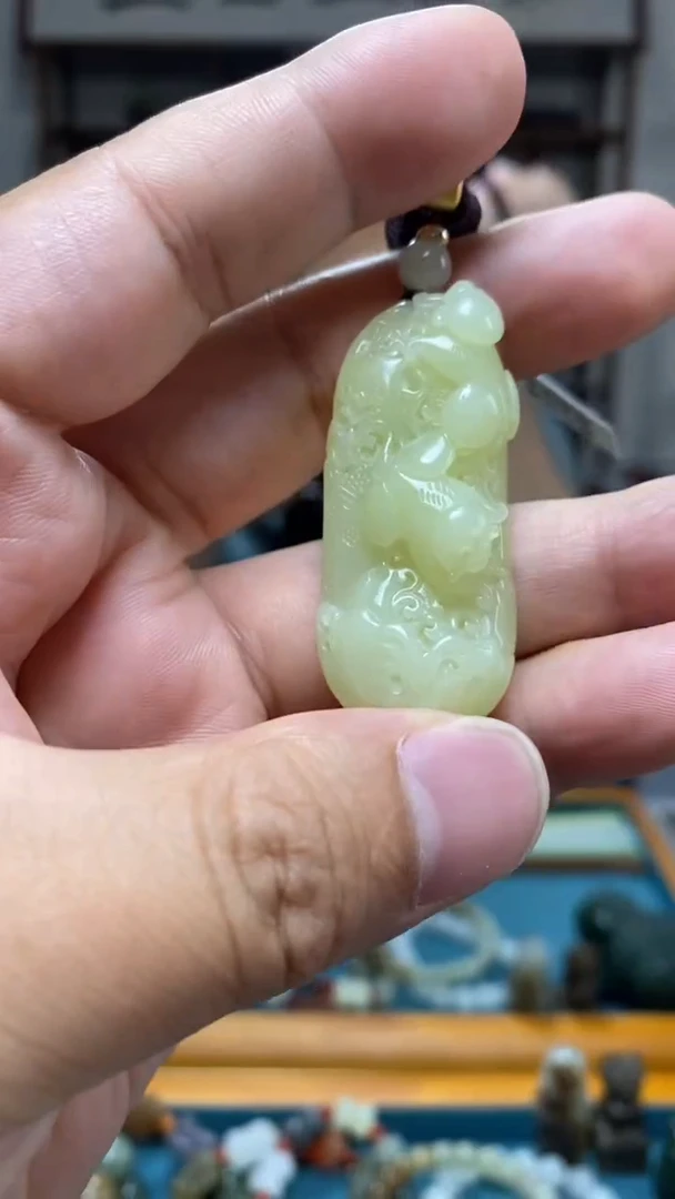 和田玉未镶嵌挂件34