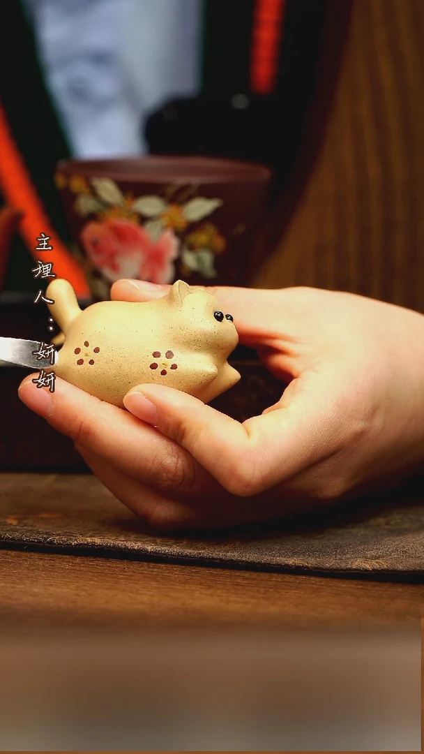 茶壶紫砂小猫  茶宠