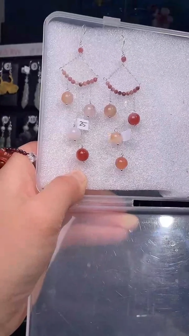 银S925镶嵌耳饰紫晶嘟****果 嘟嘟响的芒果