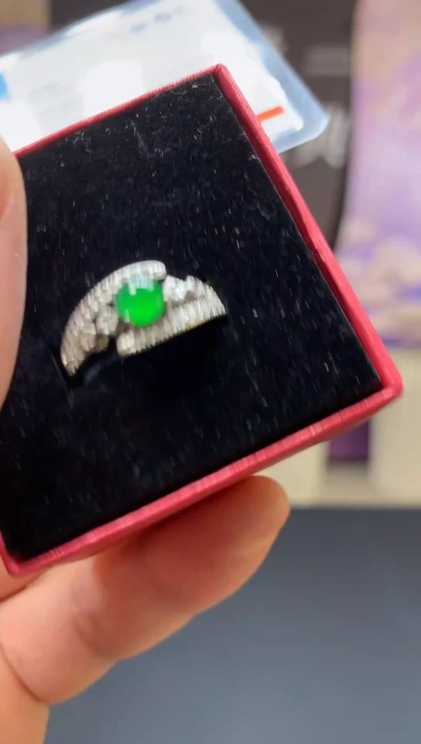 未镶嵌挂件翡翠天然a货翡翠满绿戒指