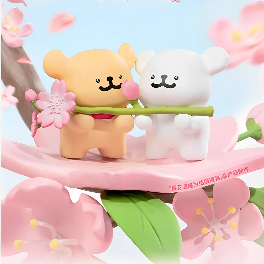 【正版】-线条小狗浪漫樱花系列盲盒手办可爱公仔生日礼物摆件