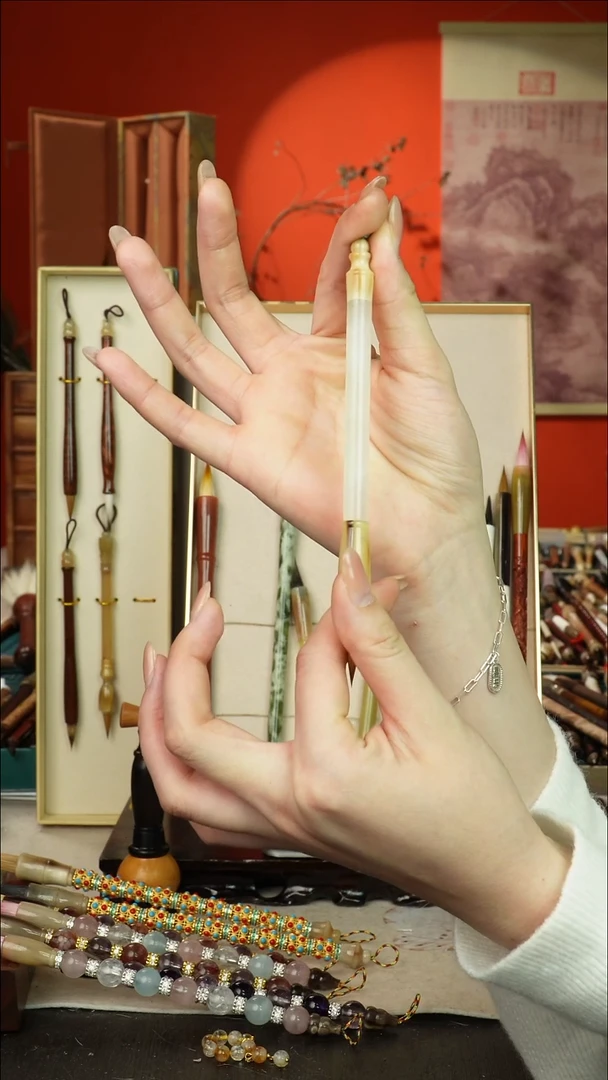 428号闪孤品高货毛笔链接 清水试笔 蘸墨不退