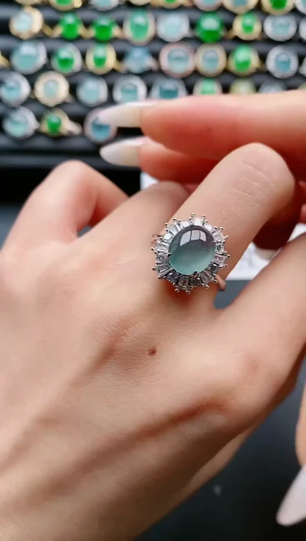 【闪购商品】翡翠戒指银S925镶嵌1111111111