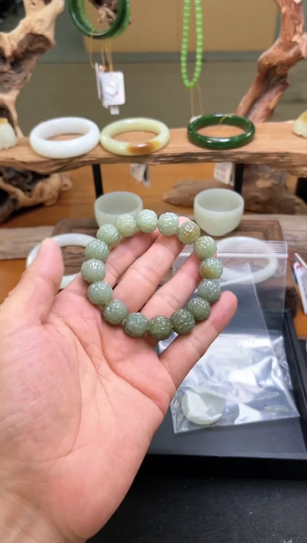 未镶嵌手串和田玉且末吐拉牧场核桃手串