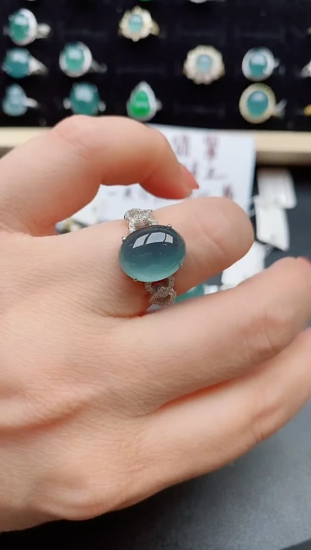 【闪购商品】翡翠戒指银S925镶嵌50800