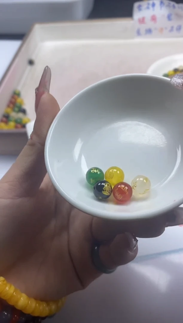 【闪购商品】玛瑙/玉髓颈饰未镶嵌w2164五路财神8mm*一组五个3组