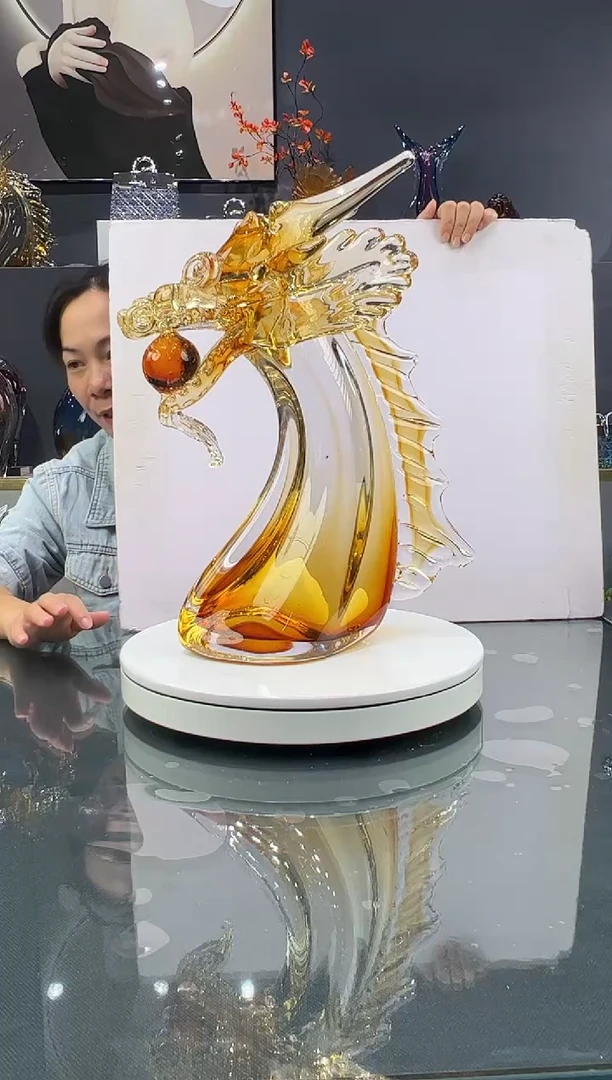 琉璃龙首摆件1个大尺寸