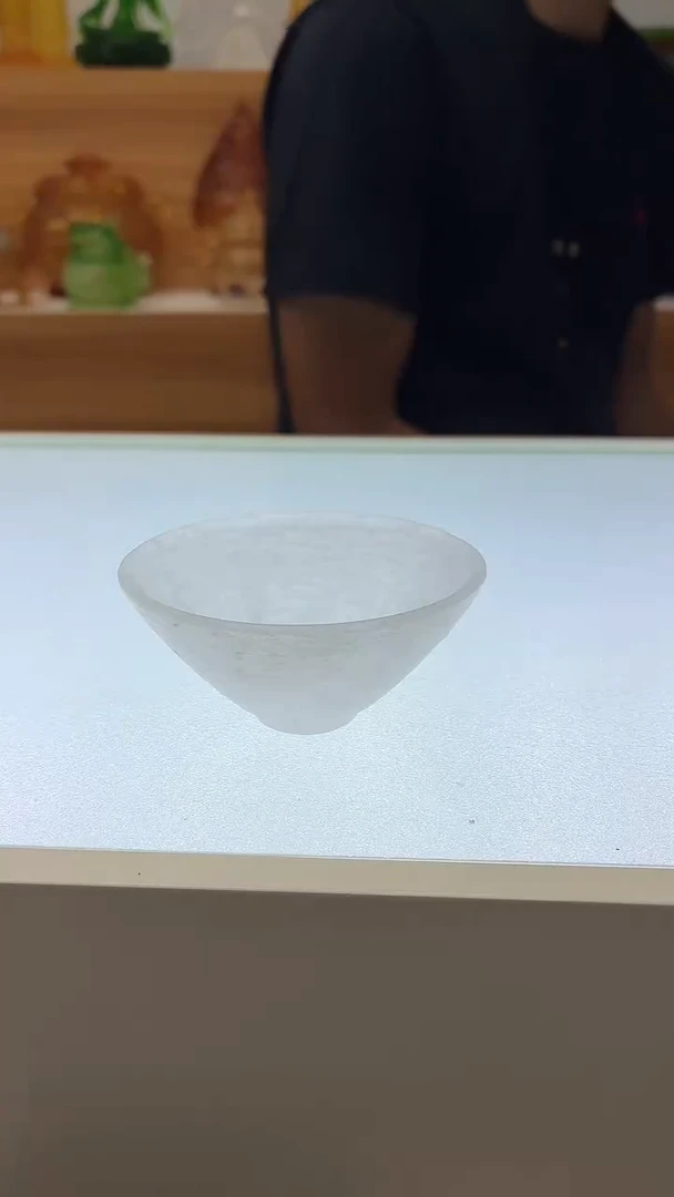 琉璃手工艺品混烧茶杯白色