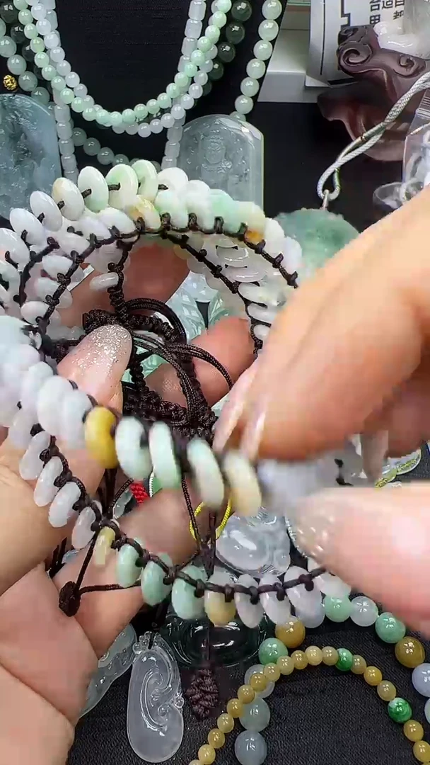 未镶嵌手绳翡翠平安扣多样性发其一（啡色）