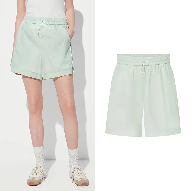 【短裤】秦岚明星同款短裤2025夏新品防晒裤松紧高腰短裤Z5892