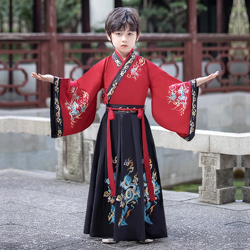 中国风古装2025春秋季男童套装侠客古风儿童汉服幼儿园国学演出服