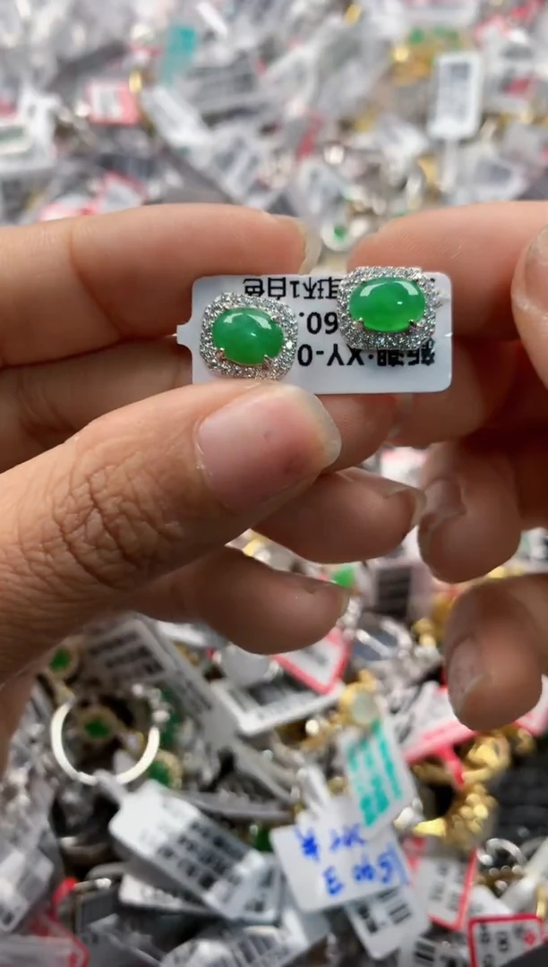 银S925镶嵌戒指翡翠555    9
