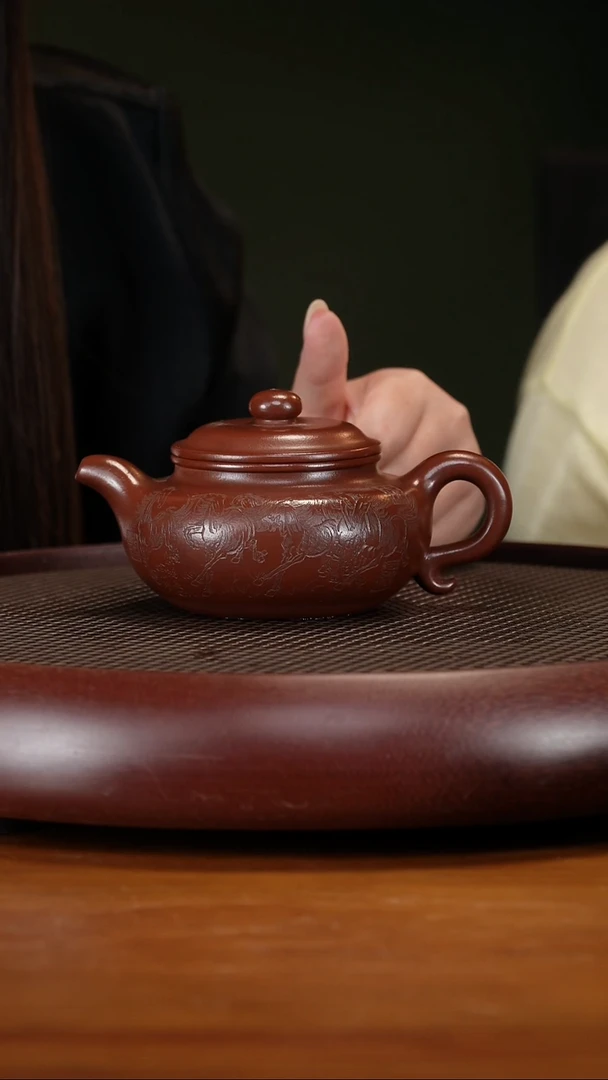 茶壶紫砂80QYJ仿古 红皮龙300cc