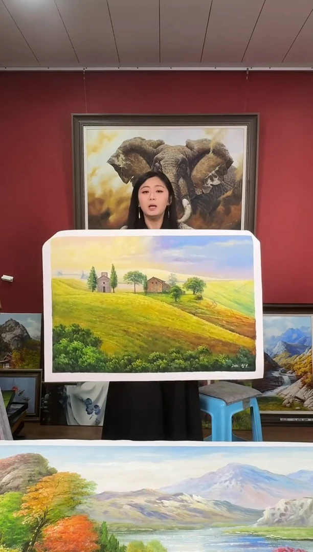 油画【203号】约90*60cm丨朝鲜原创纯手绘孤品油画丨顺丰包邮