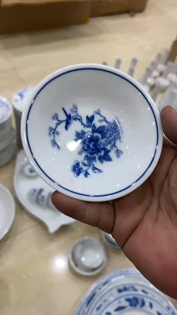 10尺码蓝双凤湖南醴陵釉下五彩陶瓷