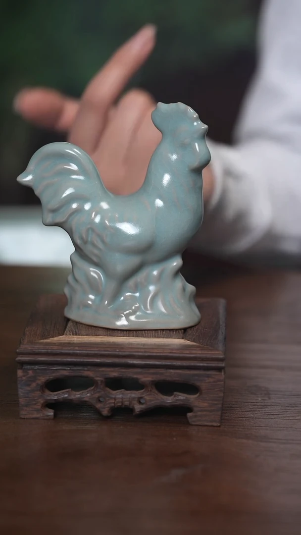 【闪购商品】清凉寺原产地仿古釉鸡摆件