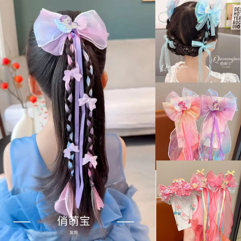 儿童宝莉发夹女孩蝴蝶结对夹女童卡通发饰公主头饰宝宝发卡