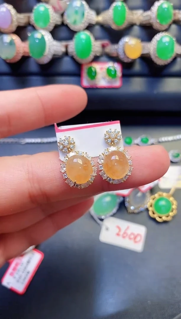 银S925镶嵌戒指翡翠天然