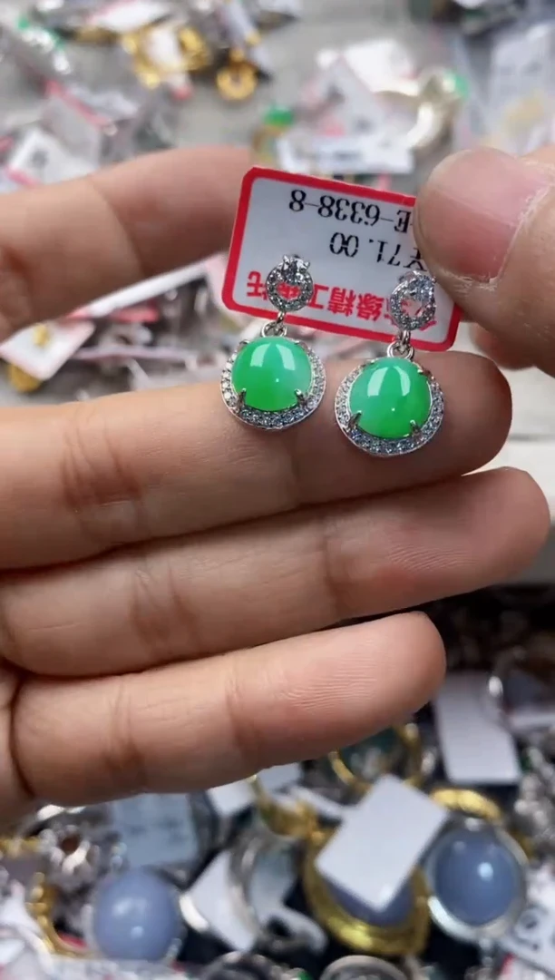 银S925镶嵌戒指翡翠10             6