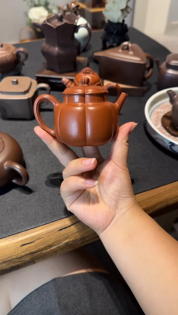 茶壶紫砂风*繁花 朱泥